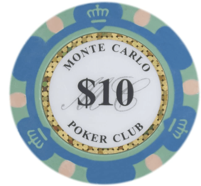 Blue color $10 poker chip