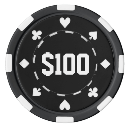 black $100 poker chip values by color