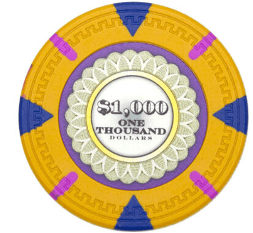 Yellow color poker chip