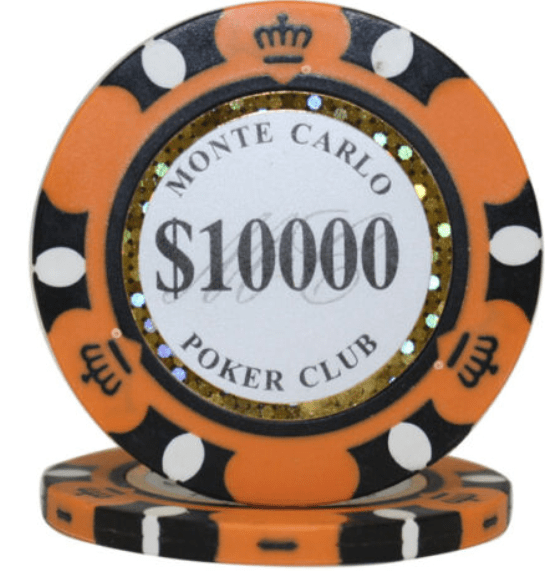 Orange color poker chip