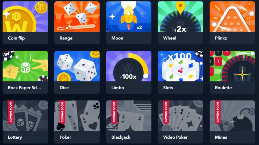 Just.Bet Casino - Game Lobby